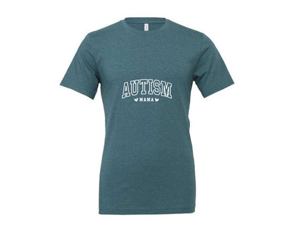 brand:Generic|color:Heather Deep Teal|Autism Awareness Autism Mama 2 Graphic T-Shirt