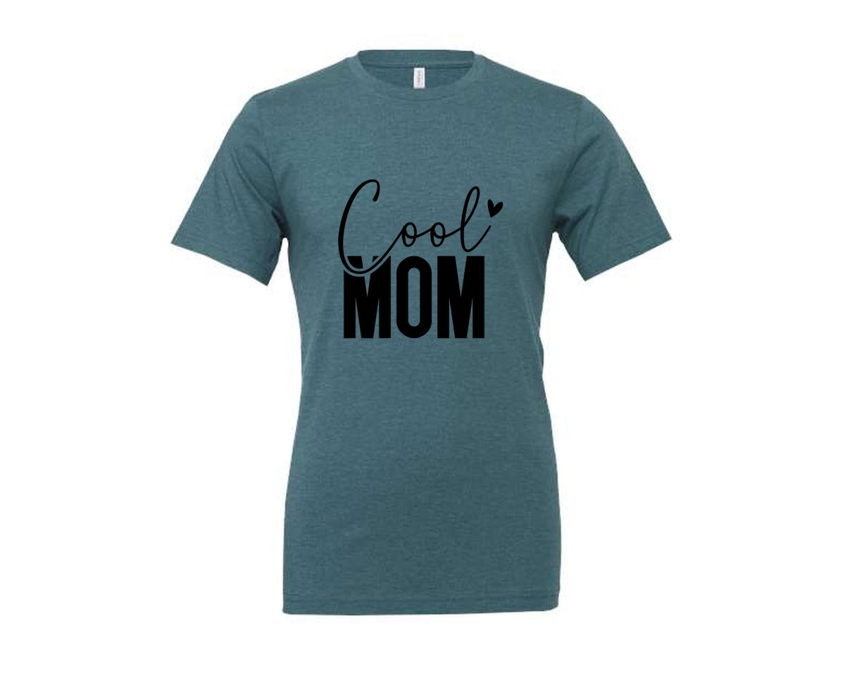 brand:Generic|color:Heather Deep Teal|Cool Mom Funny Mom Mama Graphic T-Shirt