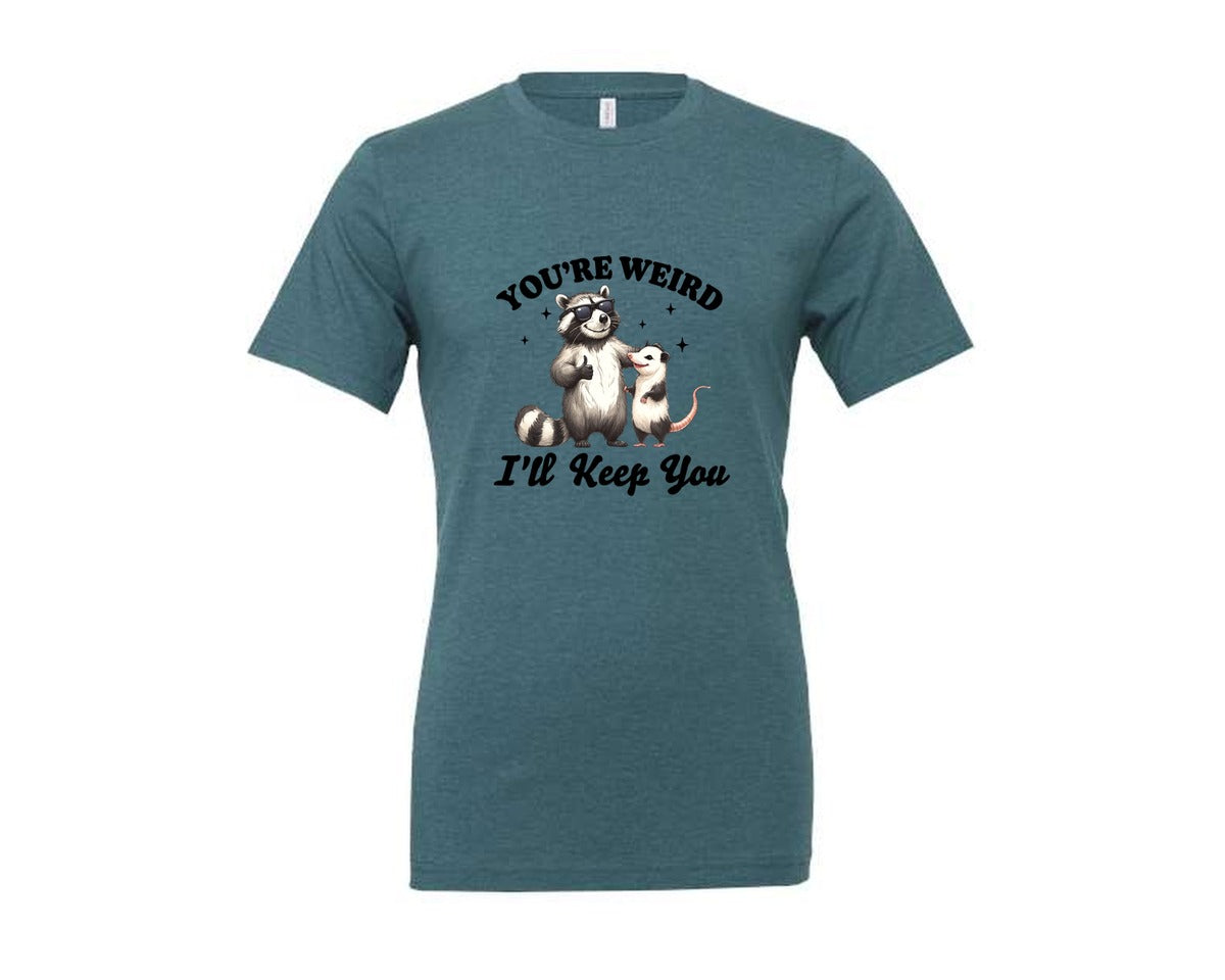 brand:Generic|color:Heather Deep Teal|Sarcastic Funny Raccoon Possum Weird Graphic T-Shirt