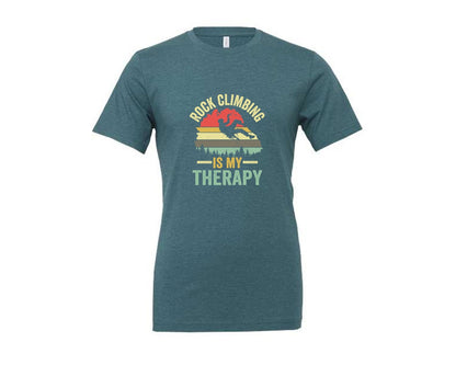 brand:Generic|color:Heather Deep Teal|Rock Climbing Graphic 2 Graphic T-Shirt