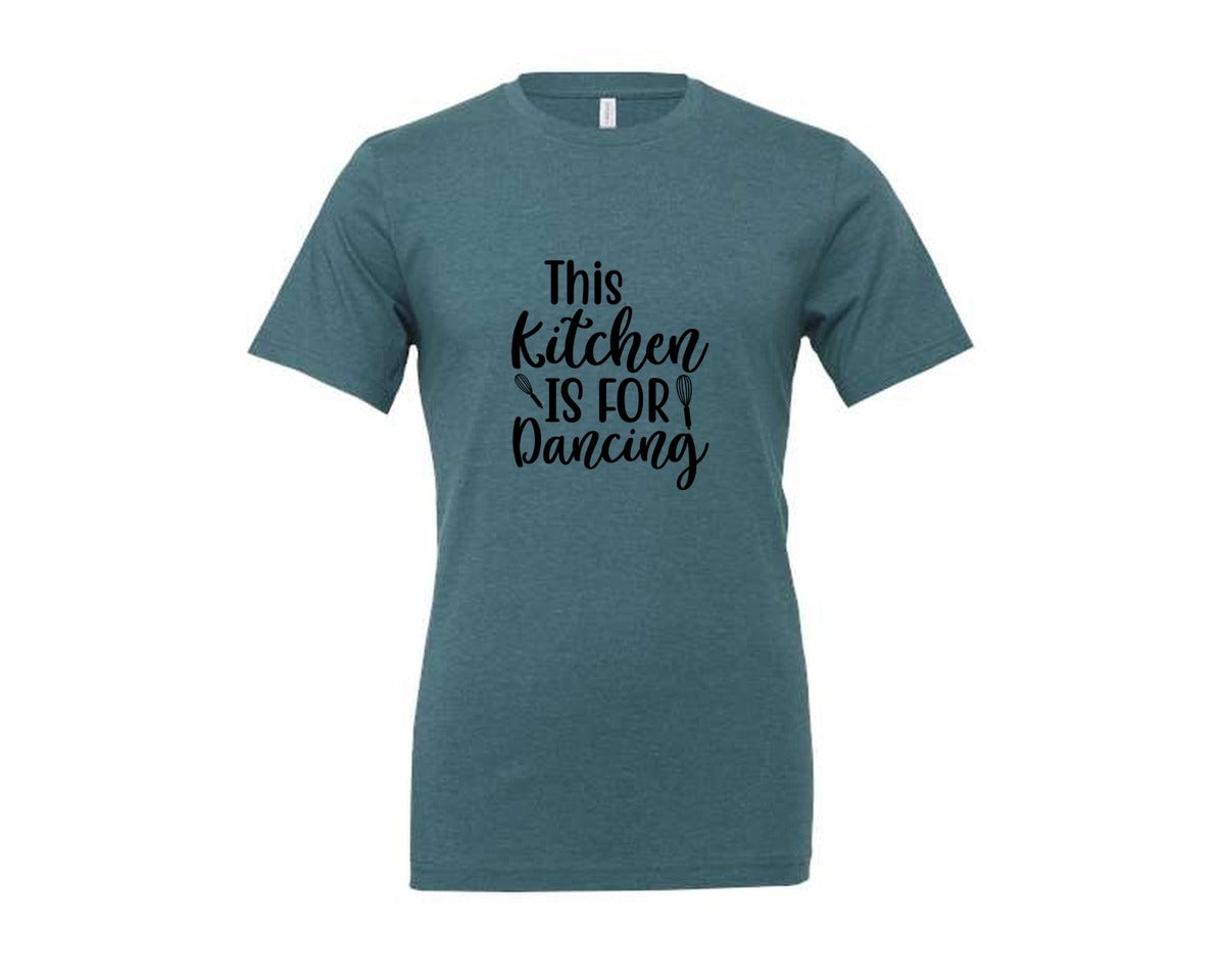brand:Generic|color:Heather Deep Teal|Home Cooking Funny Kitchen T Shirt Graphic T-Shirt