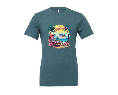 brand:Generic|color:Heather Deep Teal|Cruise Lets Get Shipfaced Graphic T-Shirt