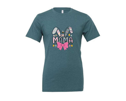 brand:Generic|color:Heather Deep Teal|Easter Mama T Shirt Design Graphic T-Shirt