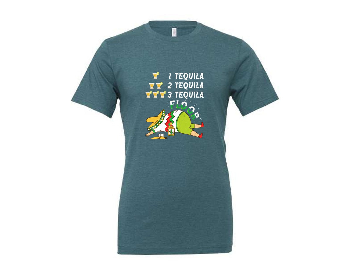 brand:Generic|color:Heather Deep Teal|Tequila Cinco De Mayo T Shirt Graphic T-Shirt