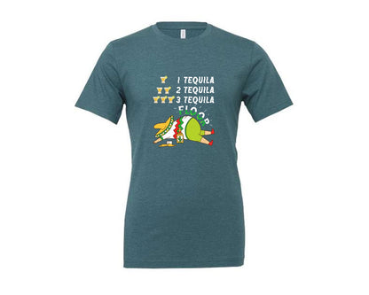 brand:Generic|color:Heather Deep Teal|Tequila Cinco De Mayo T Shirt Graphic T-Shirt
