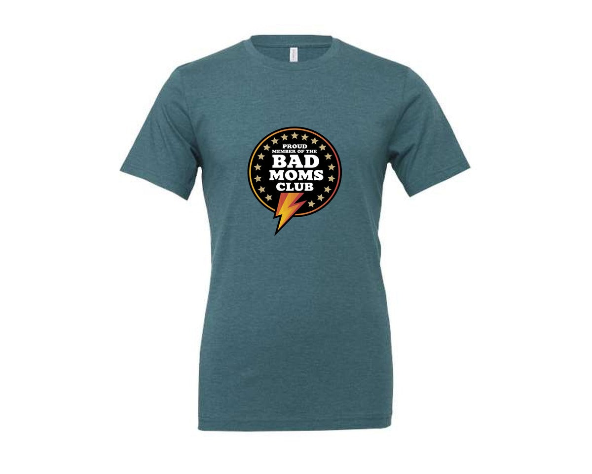 brand:Generic|color:Heather Deep Teal|Proud Member Of The Bad Moms Club Funny Graphic T-Shirt