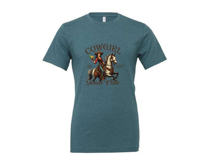 brand:Generic|color:Heather Deep Teal|Cowgirl Social Club Cowgirl Graphic T-Shirt