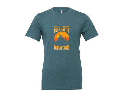 brand:Generic|color:Heather Deep Teal|Wild Life Experience Mountain Hiking Tee 6 Graphic T-Shirt
