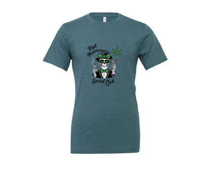 brand:Generic|color:Heather Deep Teal|High Maintenance Social Club 4 Graphic T-Shirt