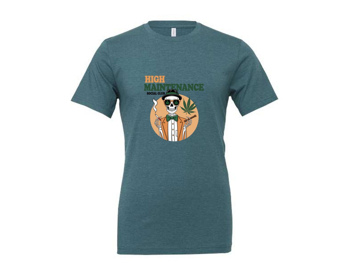 brand:Generic|color:Heather Deep Teal|High Maintenance Social Club 3 Graphic T-Shirt