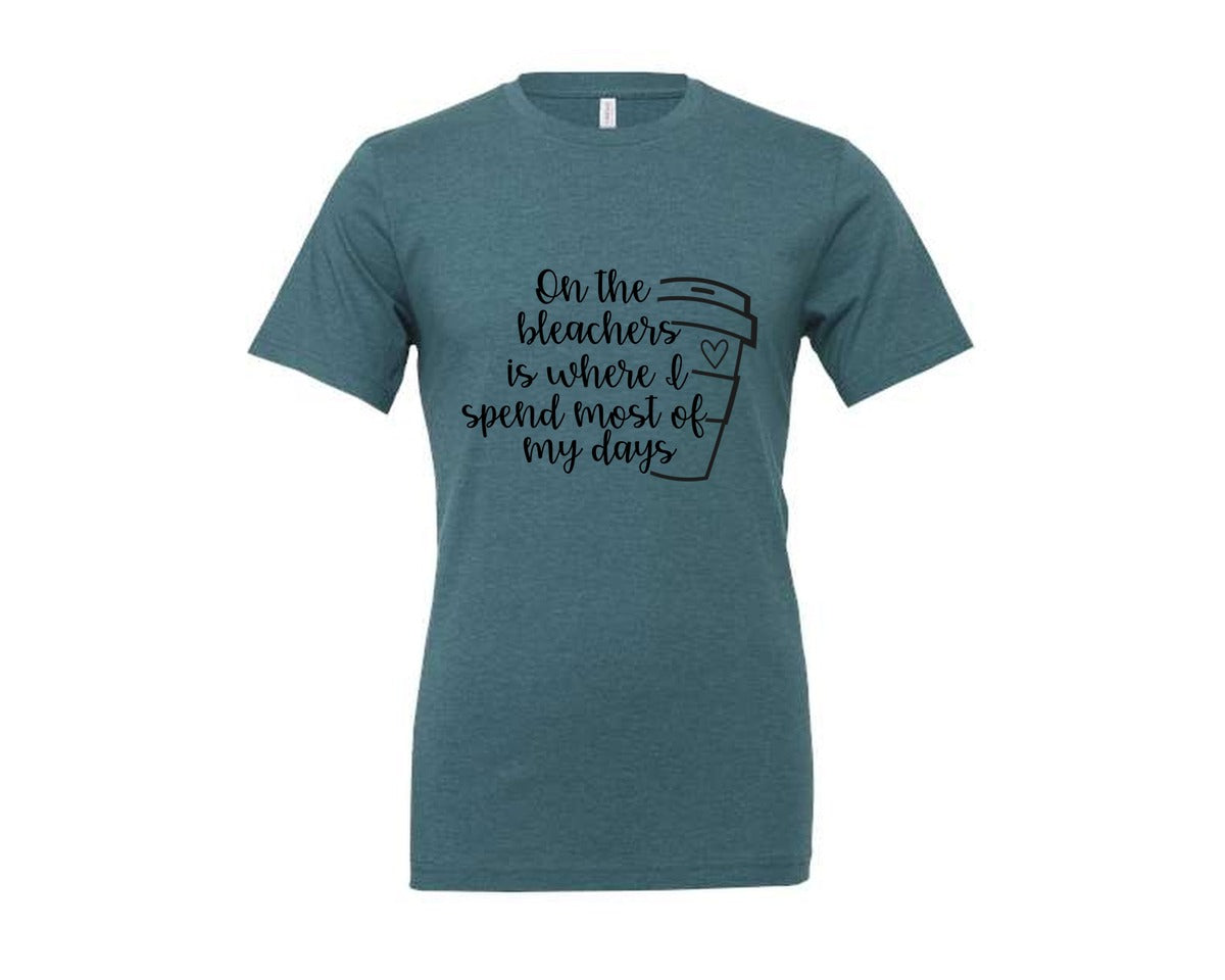 brand:Generic|color:Heather Deep Teal|On The Bleachers Sports Mom Graphic T-Shirt