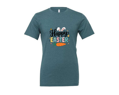 brand:Generic|color:Heather Deep Teal|Retro Happy Easter Design 7 Graphic T-Shirt