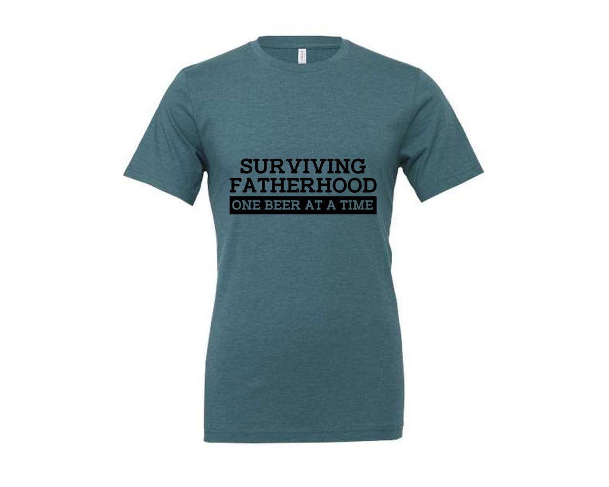 brand:Generic|color:Heather Deep Teal|Surviving Fatherhood Mens T Shirt Graphic T-Shirt