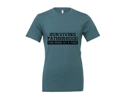 brand:Generic|color:Heather Deep Teal|Surviving Fatherhood Mens T Shirt Graphic T-Shirt