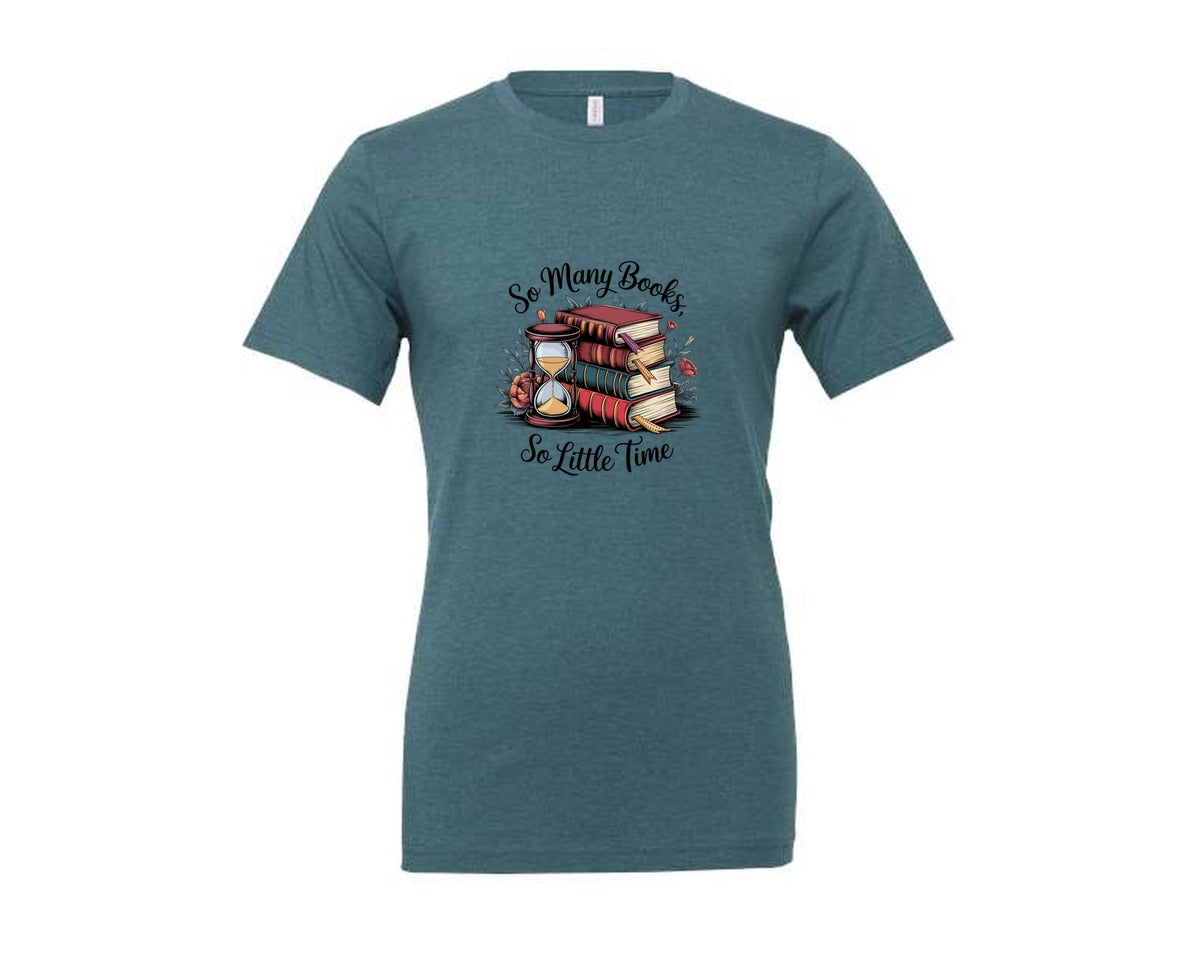 brand:Generic|color:Heather Deep Teal|Reading Book 8 Graphic T-Shirt