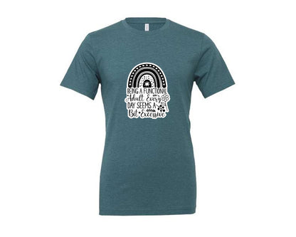 brand:Generic|color:Heather Deep Teal|Funny Quotes Sarcastic Sticker Graphic T-Shirt