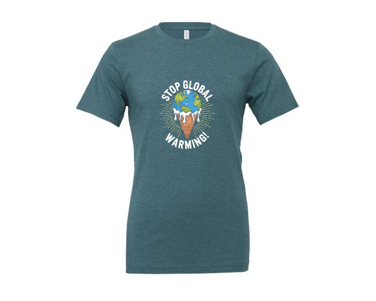 brand:Generic|color:Heather Deep Teal|Stop Global Warming Funny Cute Teacher 2 Graphic T-Shirt