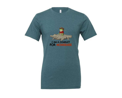 brand:Generic|color:Heather Deep Teal|I Am A Conduit For Nonsense Frog And All Graphic T-Shirt
