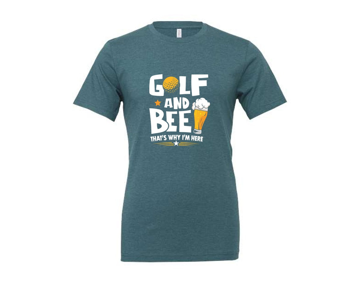brand:Generic|color:Heather Deep Teal|Funny Golf Beer Lover T Shirt Desin Graphic T-Shirt