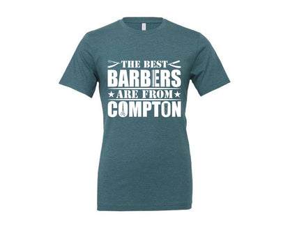 brand:Generic|color:Heather Deep Teal|The Best Barber Are From Compton Tshirt Graphic T-Shirt