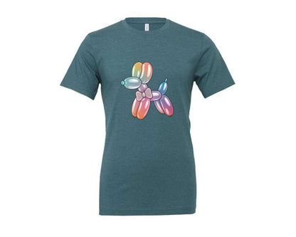 brand:Generic|color:Heather Deep Teal|Glam Balloon Dog 4 Graphic T-Shirt