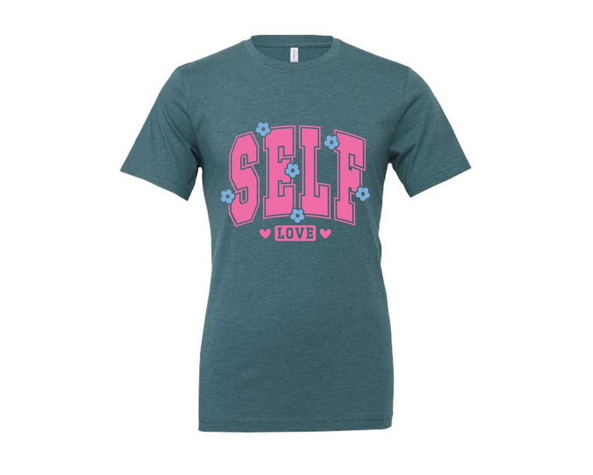 brand:Generic|color:Heather Deep Teal|Self Love Pnginspirational Graphic T-Shirt