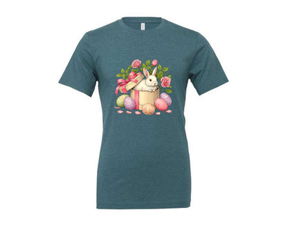 brand:Generic|color:Heather Deep Teal|Easter Bunny Bunny 2 Graphic T-Shirt