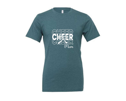brand:Generic|color:Heather Deep Teal|Cheer Mom Cheerleader 2 Graphic T-Shirt