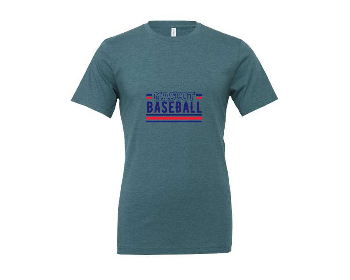 brand:Generic|color:Heather Deep Teal|Baseball Team Baseball Mom 2 Graphic T-Shirt