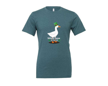 brand:Generic|color:Heather Deep Teal|Silly Goose St Patricks Funniest Graphic T-Shirt