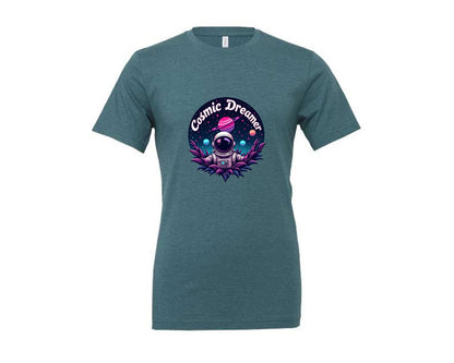 brand:Generic|color:Heather Deep Teal|Cosmic Dreamer T Shirt Design Graphic T-Shirt