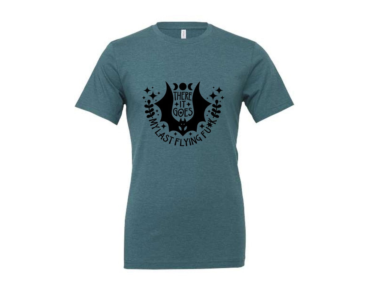 brand:Generic|color:Heather Deep Teal|There It Goes My Last Flying Fck 3 Graphic T-Shirt