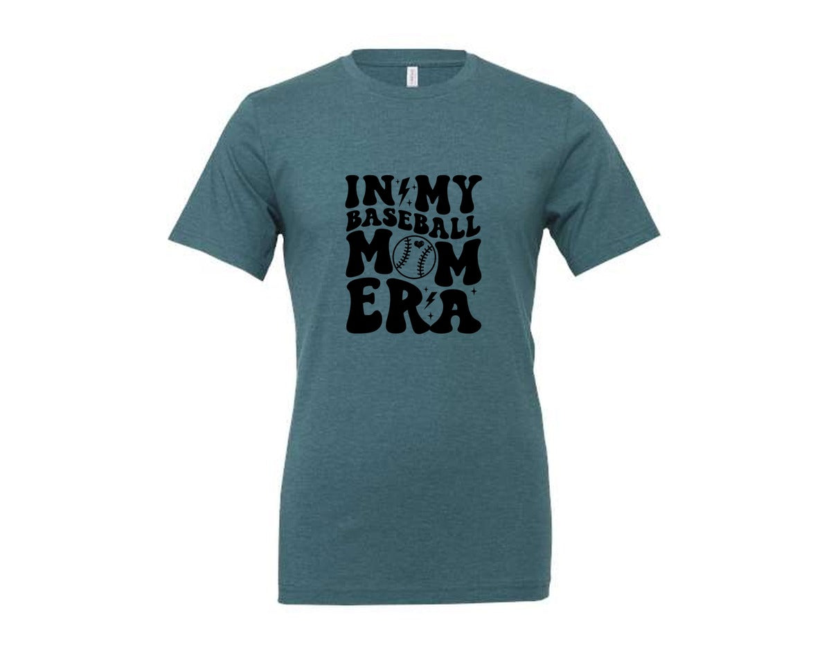 brand:Generic|color:Heather Deep Teal|Retro Sports Mom In My Mom Era Graphic T-Shirt
