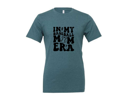 brand:Generic|color:Heather Deep Teal|Retro Sports Mom In My Mom Era Graphic T-Shirt