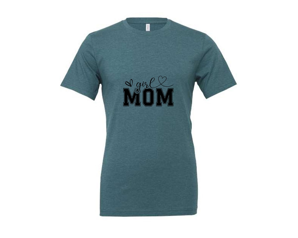 brand:Generic|color:Heather Deep Teal|Girl Mom Mothers Day Mama Graphic T-Shirt