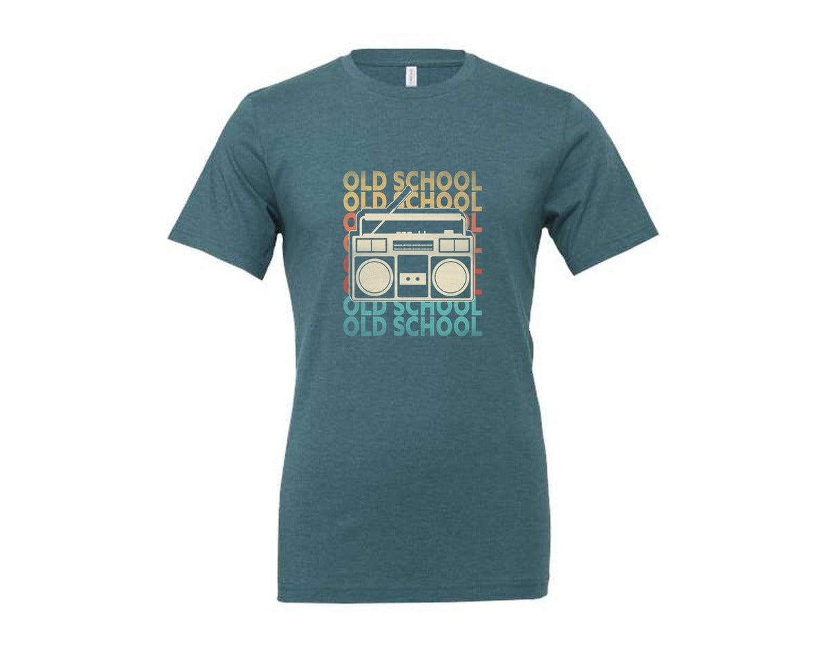 brand:Generic|color:Heather Deep Teal|Retro 80S 90S Old School T Shirt Design Graphic T-Shirt