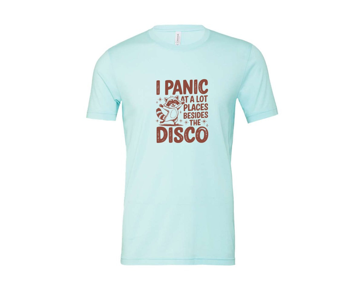 brand:Bella Canvas|color:Heather Ice Blue|I Panic At Lot Places Besides The Disco 2 Graphic T-Shirt