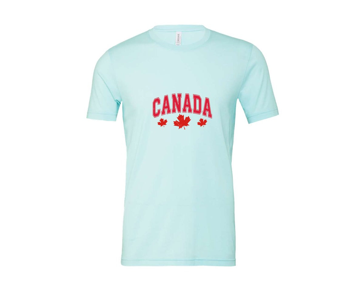 brand:Bella Canvas|color:Heather Ice Blue|Canada Maple Leaf Canada Graphic T-Shirt