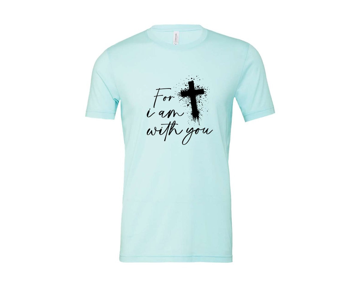 brand:Bella Canvas|color:Heather Ice Blue|Fear Not Christianity Bible Graphic T-Shirt