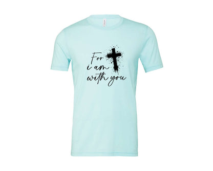 brand:Bella Canvas|color:Heather Ice Blue|Fear Not Christianity Bible Graphic T-Shirt