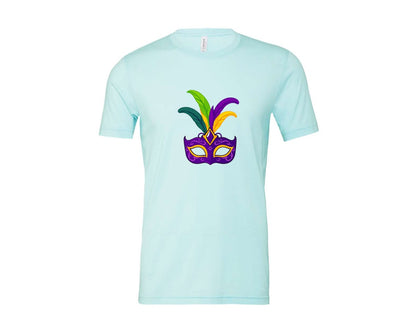 brand:Bella Canvas|color:Heather Ice Blue|Mardi Gras Mask T Shirt Design 4 Graphic T-Shirt