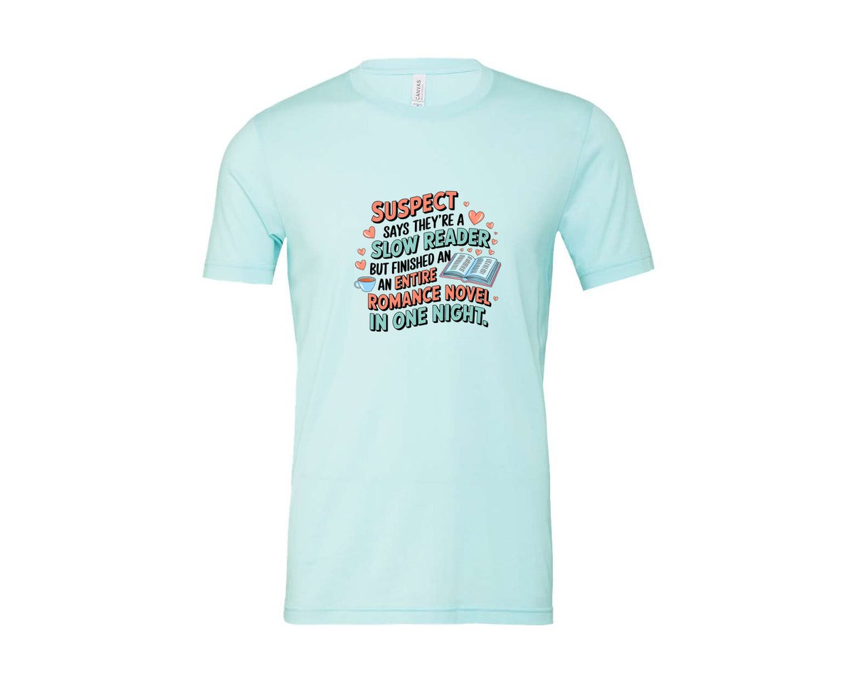 brand:Bella Canvas|color:Heather Ice Blue|Suspect Claims Reading Lover Bookish 2 Graphic T-Shirt