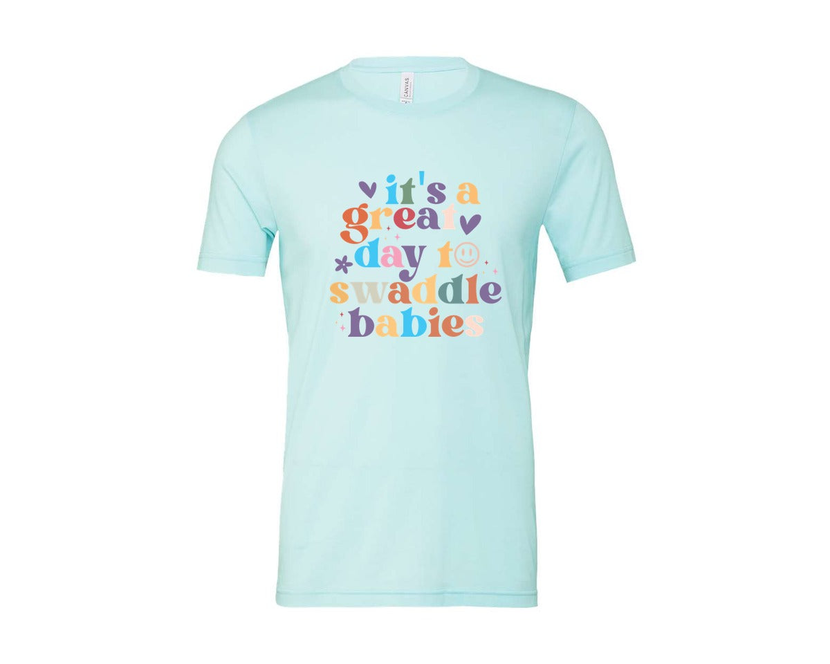brand:Bella Canvas|color:Heather Ice Blue|Its A Beautiful Day To Catch Babies Graphic T-Shirt