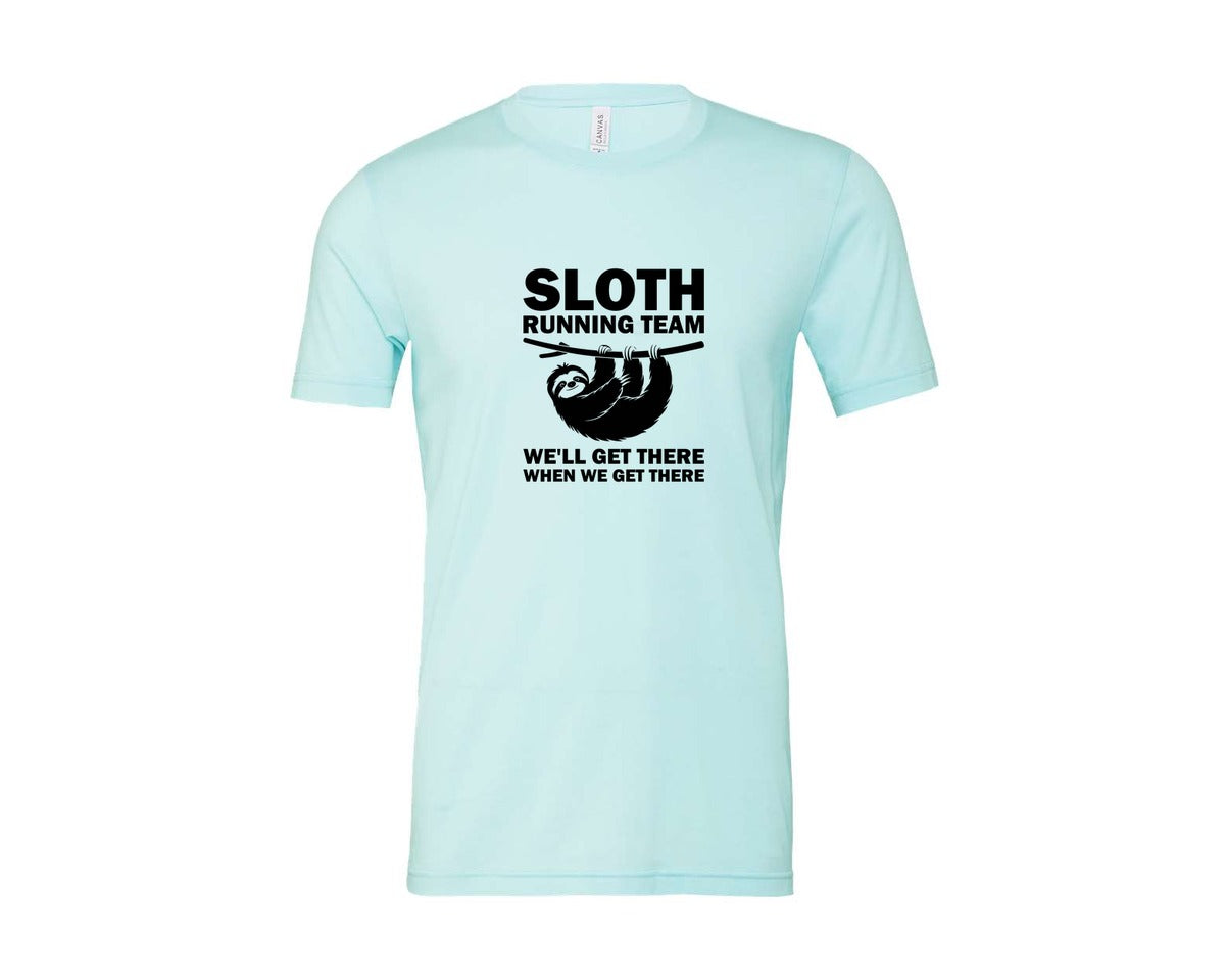 brand:Bella Canvas|color:Heather Ice Blue|Sloth Running Team T Shirt 2 Graphic T-Shirt
