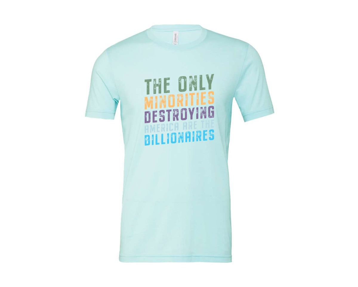 brand:Bella Canvas|color:Heather Ice Blue|The Only Minorities Destroying America F Graphic T-Shirt