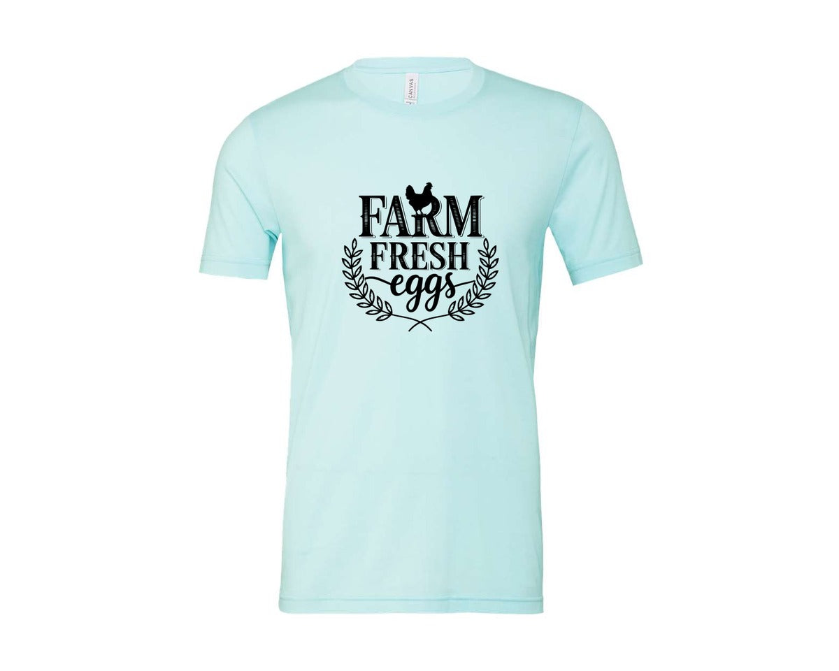 brand:Bella Canvas|color:Heather Ice Blue|Farm Fresh Eggs T Shirt Design Silhouet Graphic T-Shirt