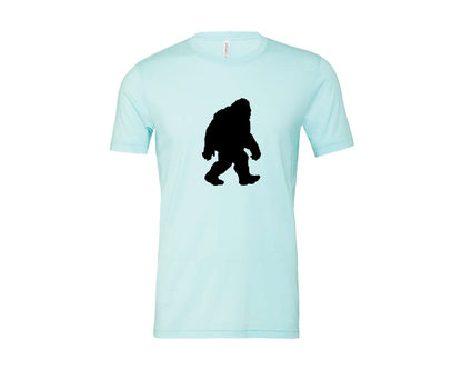 brand:Bella Canvas|color:Heather Ice Blue|Bigfoot Sasquatch Figure Design Graphic T-Shirt