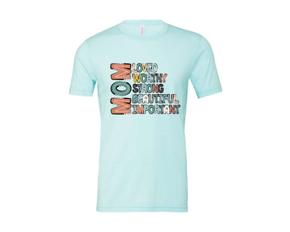 brand:Bella Canvas|color:Heather Ice Blue|Mom Mothers Day Design Graphic T-Shirt