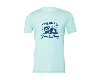 brand:Bella Canvas|color:Heather Ice Blue|Everyday Is Trash Day Design Graphic T-Shirt