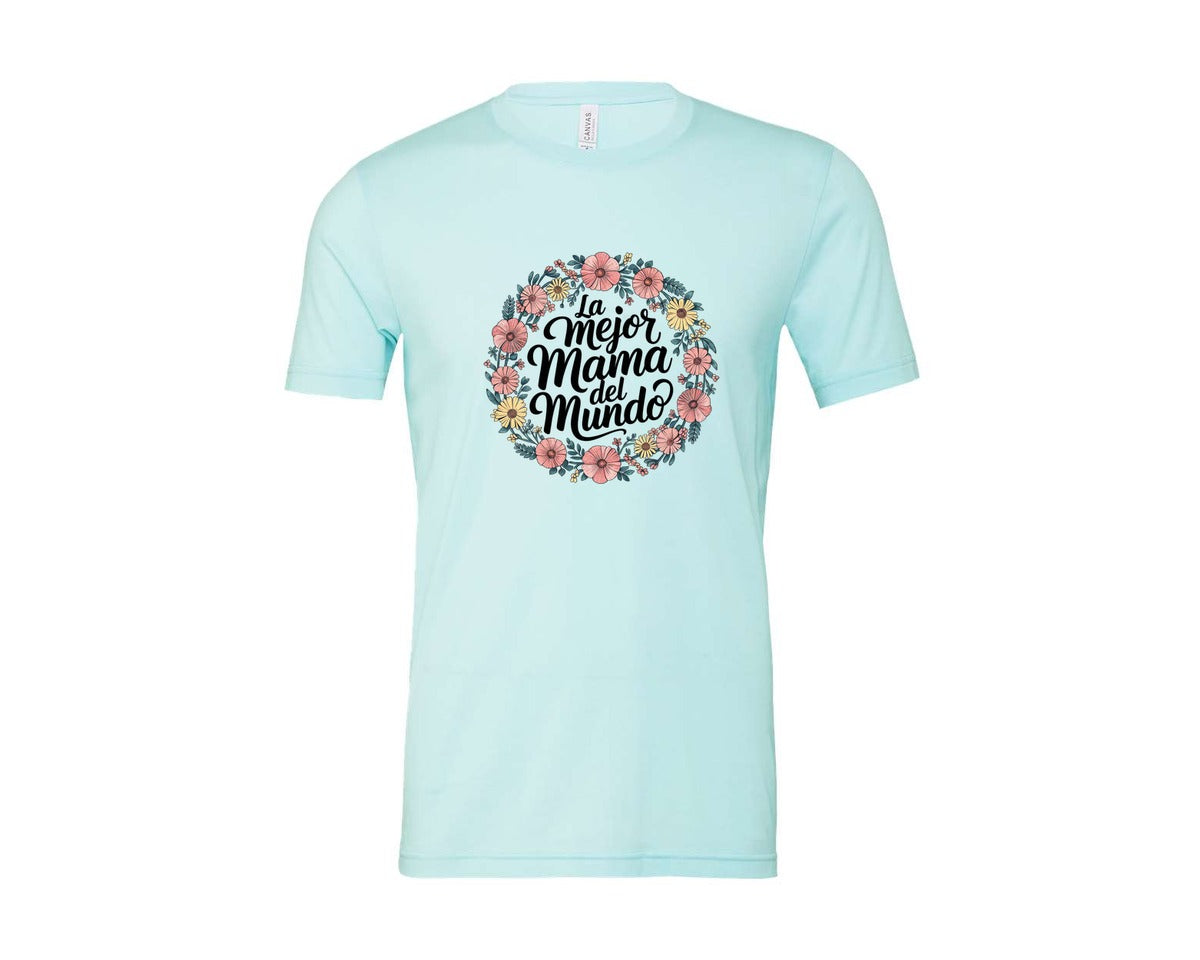 brand:Bella Canvas|color:Heather Ice Blue|Spanish Mothers Day 5 Graphic T-Shirt